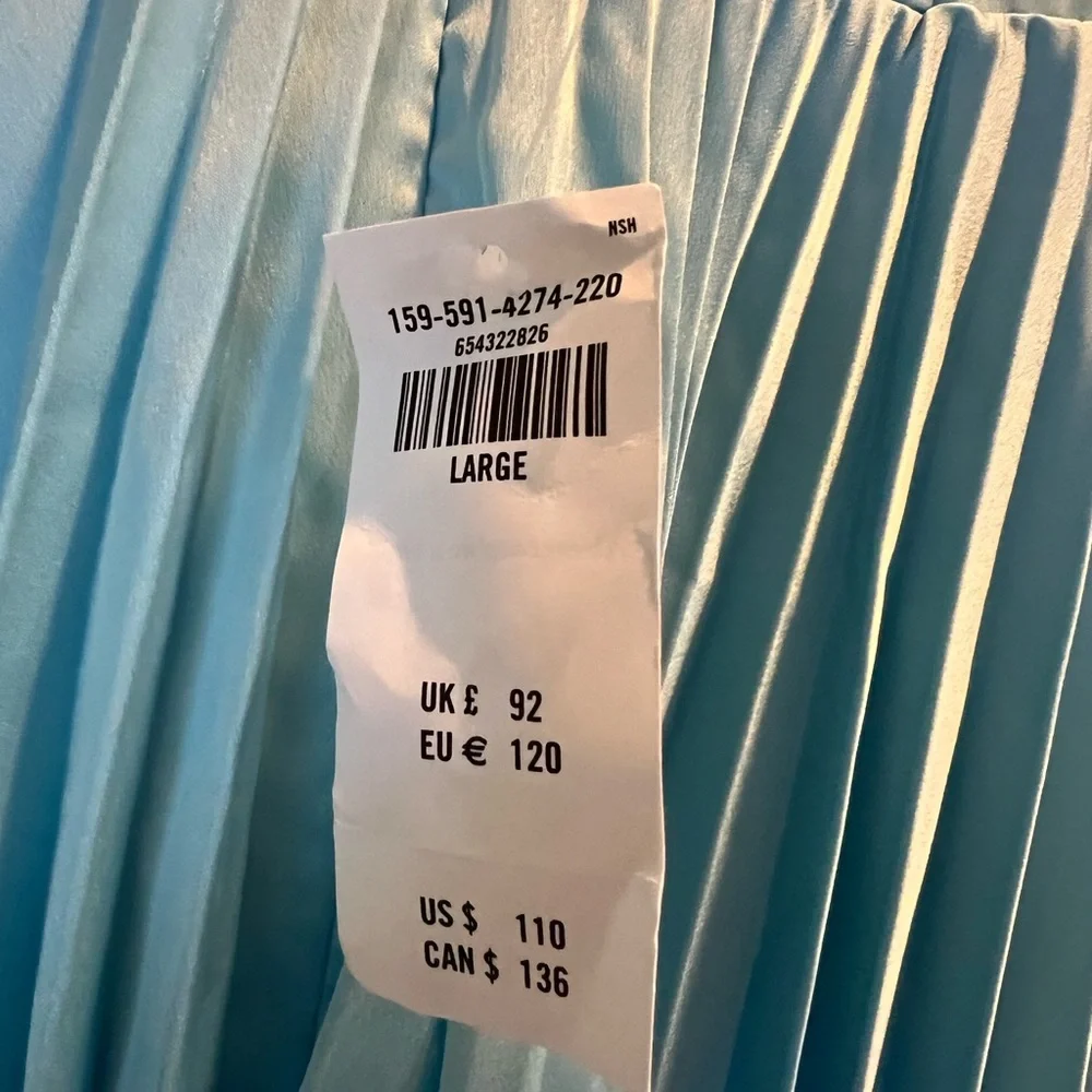 Elegant Light Blue Pleated Abercrombie+Fitch Formal Homecoming Dress - Picture 4 of 4